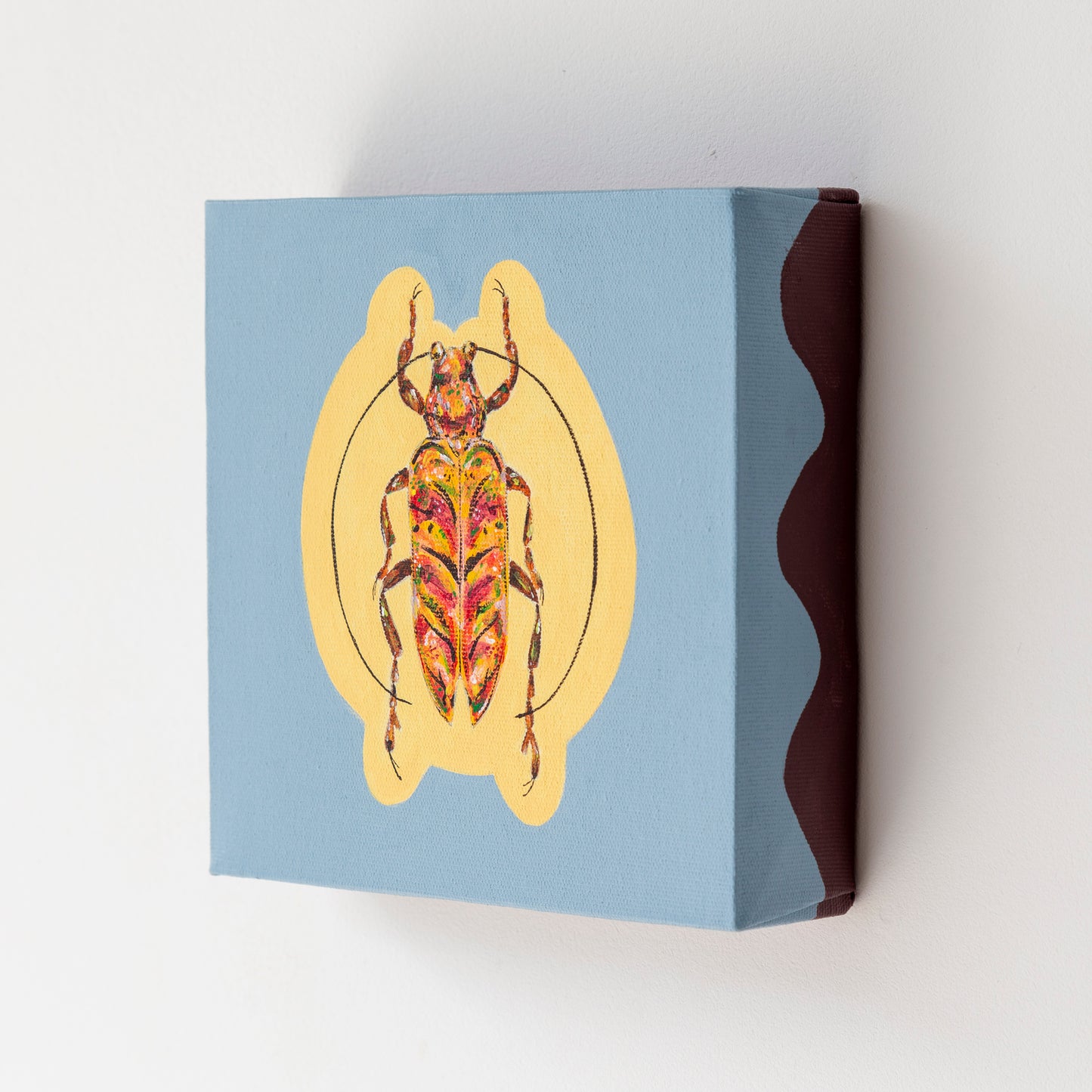 Beetle Cushion / Blue + Brown (45x45cm)