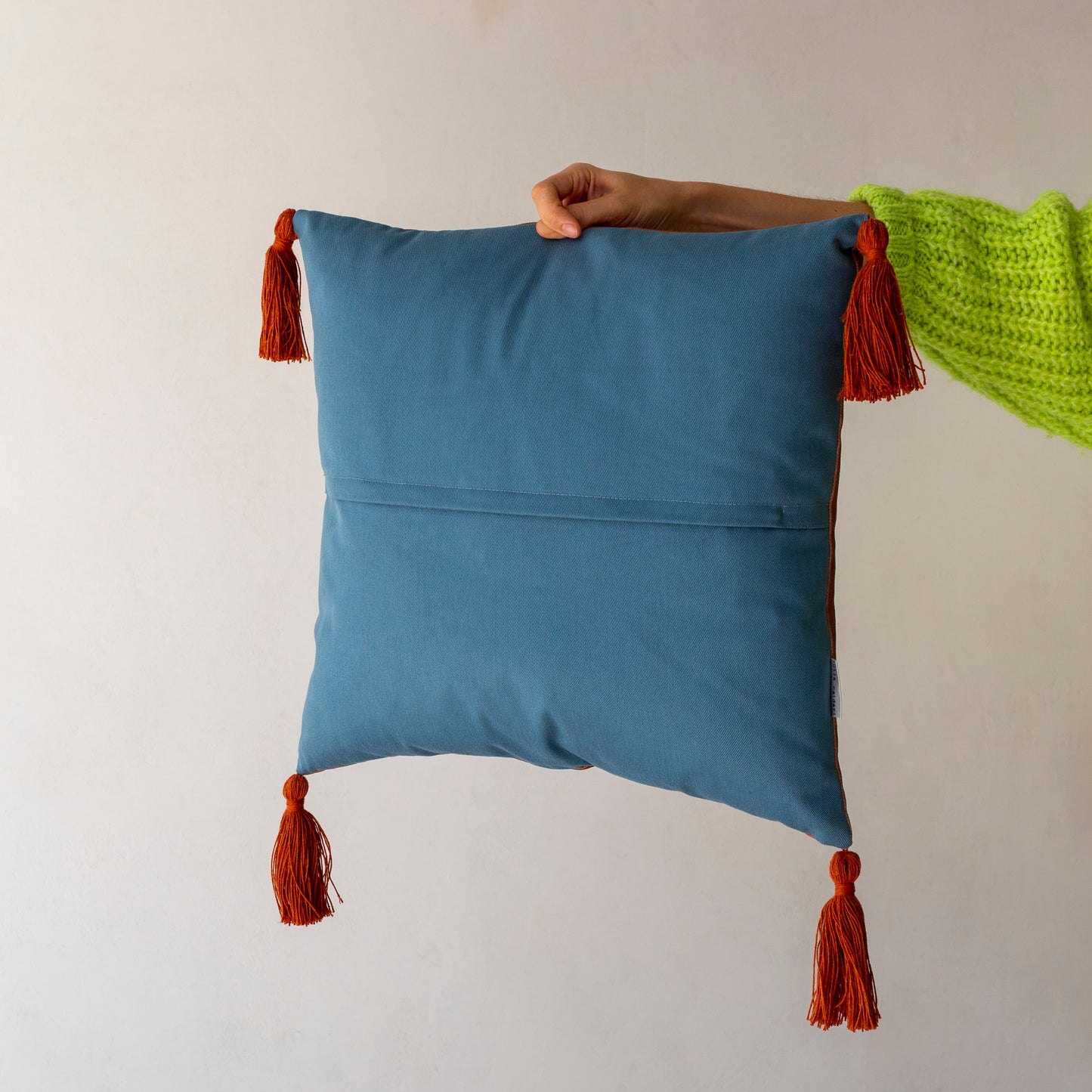 Beetle Cushion / Blue + Brown (45x45cm)